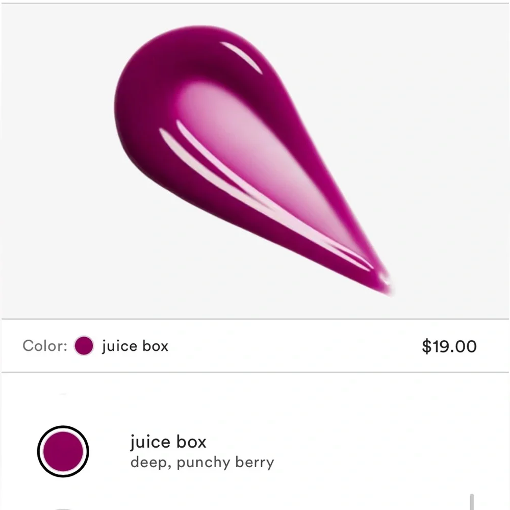 NWT r.e.m. beauty Essential Drip Glossy Balm in Juice Box Full Size 0.15 oz